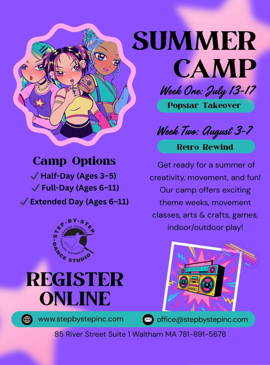 Step Day Camp Program Step By Step - Recreational, Competitive & Private Dance Instruction